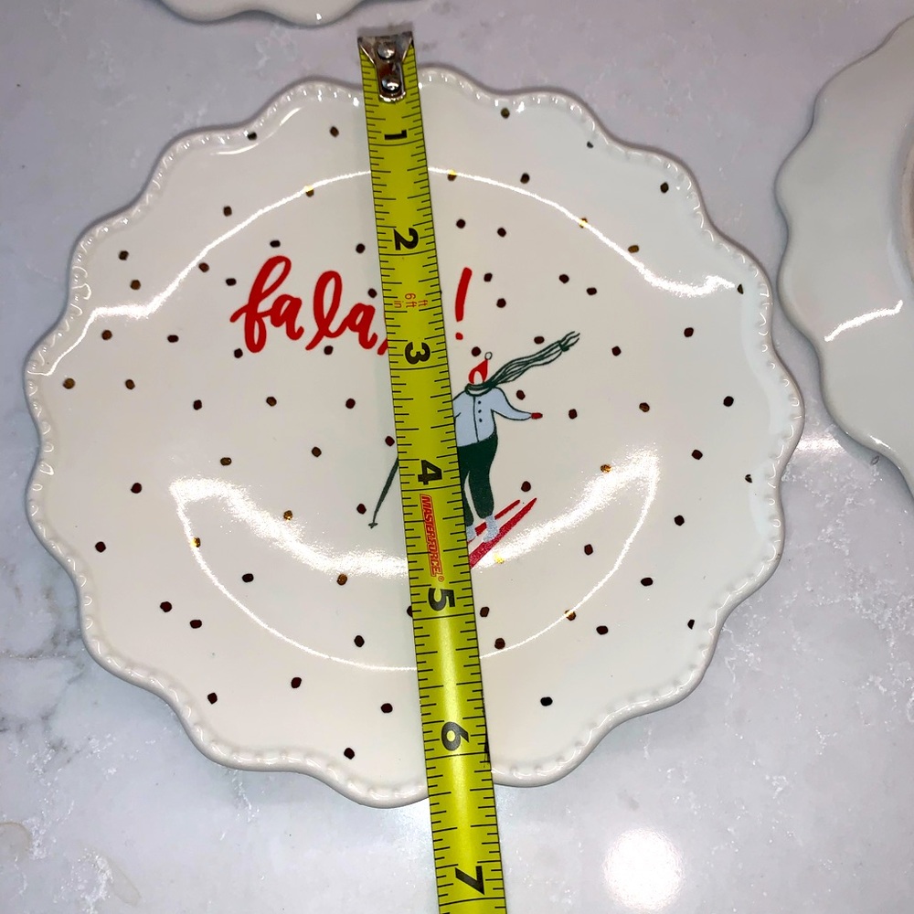 NWOT OpalHouse Winter Christmas Appetizer Dessert Plate Set 6” - Picture 7 of 7